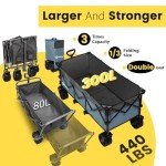 Collapsible Heavy-Duty 48'' Utility Garden Wagon