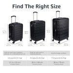 Amazon Basics 2-Piece Hardside Luggage Set - Black