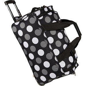 Rockland 22-Inch Black Dot Rolling Duffel Bag