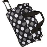 Rockland 22-Inch Black Dot Rolling Duffel Bag