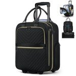 Underseat Carry-On Luggage with Wheels - 16-inch Black