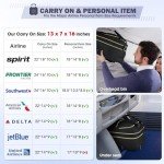 Underseat Carry-On Luggage with Wheels - 16-inch Black