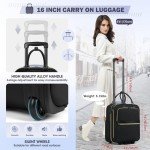 Underseat Carry-On Luggage with Wheels - 16-inch Black