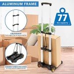 Foldable Luggage Cart with Wheels - 77 lbs Capacity