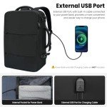 BAGAIL Black Travel Laptop Backpack with USB Port