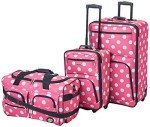 Rockland Vara 3-Piece Softside Luggage Set - Pink Dots