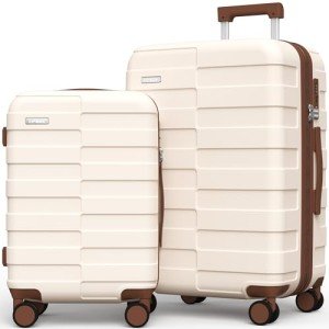 Elegant White 2-Piece Hardside Luggage Set