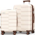 Elegant White 2-Piece Hardside Luggage Set