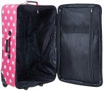 Rockland Vara 3-Piece Softside Luggage Set - Pink Dots