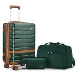 Expandable 3-Piece Carry-On Luggage Set (Green)