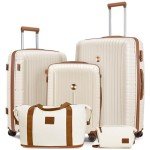 Joyway 5-Piece Hardshell Luggage Set - Beige Brown