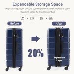 Expandable 28-Inch Hard Shell Suitcase with TSA Lock