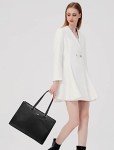 LOVEVOOK Waterproof Leather Laptop Tote Bag for Women