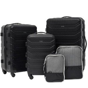 Wrangler Miami Black Luggage and Packing Cubes Set