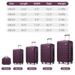 Purple 5-Piece Hardside Luggage Set for Women