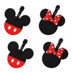 Disney Mickey & Minnie Mouse Luggage Tag Set