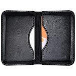Wisdompro Slim PU Leather Business Card Holder - Black