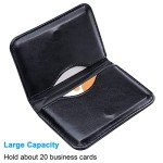 Wisdompro Slim PU Leather Business Card Holder - Black
