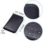 Wisdompro Slim PU Leather Business Card Holder - Black