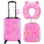 Sanwuta Kids 4-Piece Luggage Set - Rainbow Pink