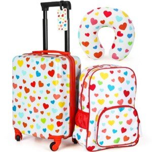 Kids 3-Piece Wheeled Luggage Set for Girls