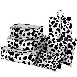 Cute Black and White Cow Packing Cubes Set