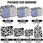 Cute Black and White Cow Packing Cubes Set