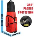 Padded Golf Travel Bag with Wheels - Red