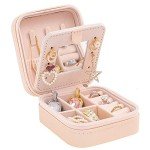 Travel Jewelry Case with Mirror for Women