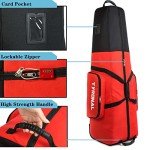 Padded Golf Travel Bag with Wheels - Red
