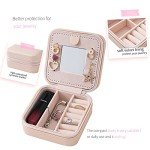 Travel Jewelry Case with Mirror for Women