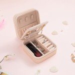 Travel Jewelry Case with Mirror for Women