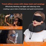 MLVOC Memory Foam Travel Pillow & Eye Mask Set