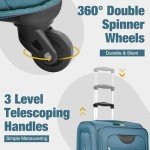 Merax 3-Piece Softside Luggage Set - Blue Green