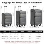 Kono 24-Inch Expandable Softside Spinner Luggage