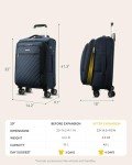 20 Inch Expandable Soft Sided Carry On Suitcase