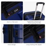 3-Piece Blue Luggage Set with Spinner Wheels
