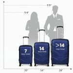 3-Piece Blue Luggage Set with Spinner Wheels