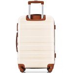 Merax 3-Piece ABS Hardside Luggage Set, White