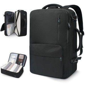 Prezon 35L Travel Backpack with USB Port, Black