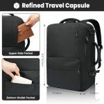 Prezon 35L Travel Backpack with USB Port, Black