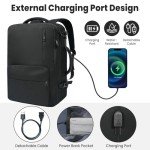 Prezon 35L Travel Backpack with USB Port, Black