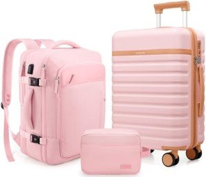 3-Piece UKEIN Hardside Luggage Set with Spinner Wheels
