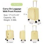 UNIKER 16" Hard Shell Carry On Luggage - Yellow