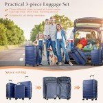 Sweetcrispy 3-Piece Lightweight Hard Shell Luggage Set