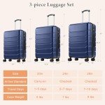 Sweetcrispy 3-Piece Lightweight Hard Shell Luggage Set