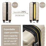 5-Piece Cream White Women's Expandable Luggage Set