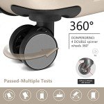 5-Piece Cream White Women's Expandable Luggage Set