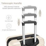 5-Piece Cream White Women's Expandable Luggage Set