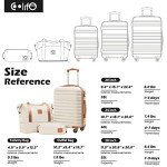 Coolife 3-Piece Hardside Luggage Set - White